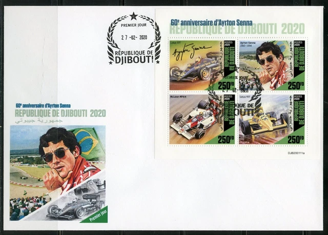 DJIBOUTI 2020 60TH Naissance Anniversaire De Ayrton Senna Drap First