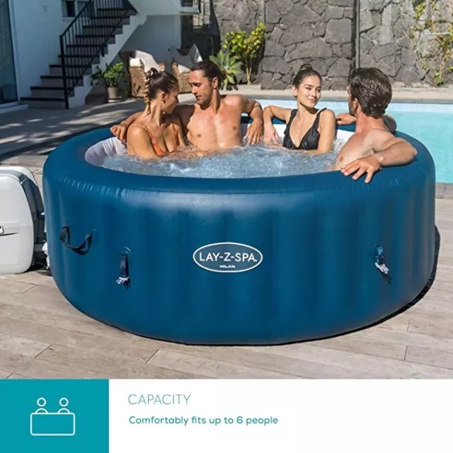 Bestway Lay-Z-Spa Milan Inflatable Hot Tub  6 Person Capacity Brand New Model