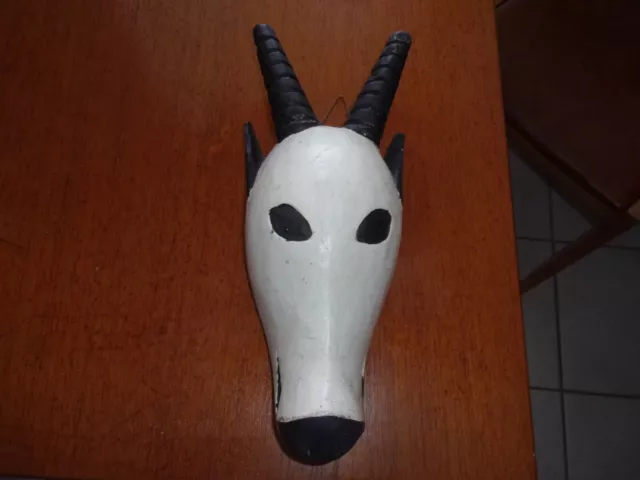 African Kwele Beete mask Gabon Antelope with horns carved