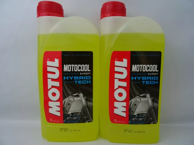 Motul Kühlflüssigkeit Motocool Expert gelb Motorrad Kühlerschutz 2x 1Liter