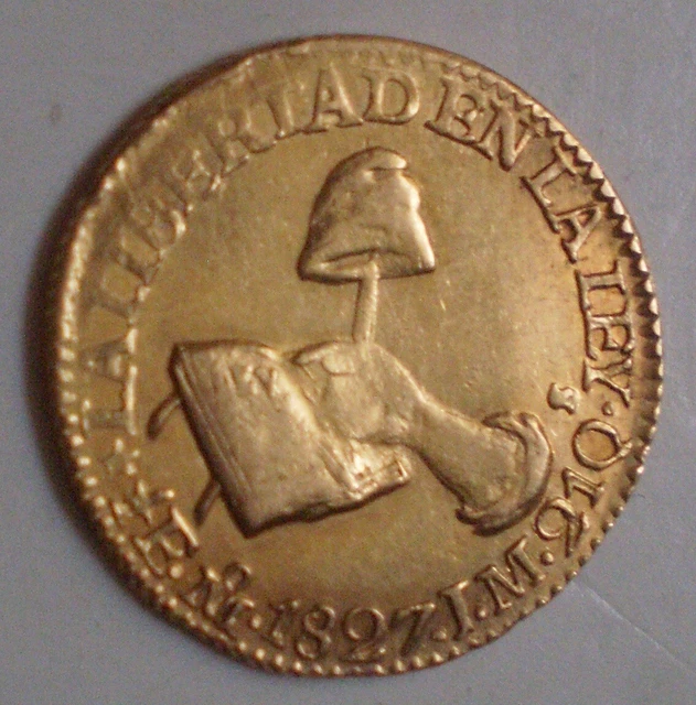 Republica Mexicana 1/2 Escudo 1827 Coin 21K In Certification Presentation Case