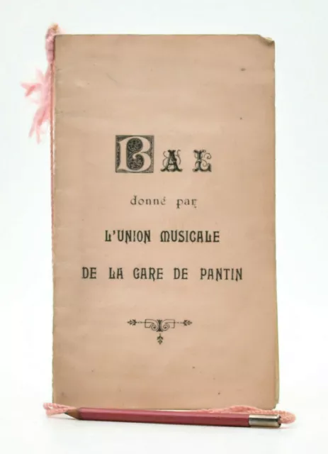 Carnet de bal programme carton union musicale Pantin ball book Décembre 1923