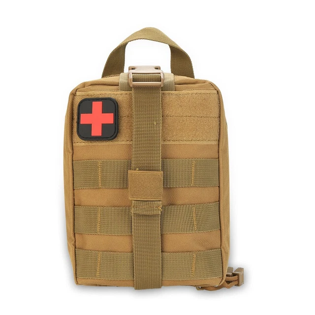 Survival Military First Aid Bag Climbing Emergency Medical Pouch (Khaki)(lb
