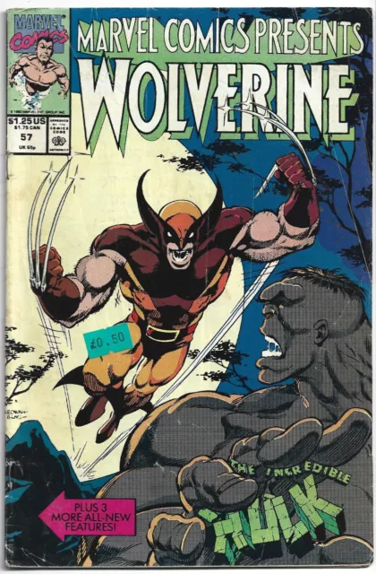 Marvel Comics Presents #57 - Wolverine And The Incredible Hulk, 1990, Marvel