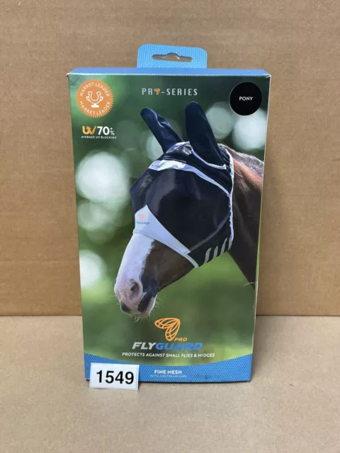 Fly Guard Pro By Shires Fine Mesh Fly Mask With Airstream Ears Black Size Pony