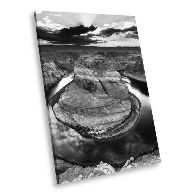 SC712 Black White Portrait Canvas Picture Print Wall Art Grand Canyon Sunset