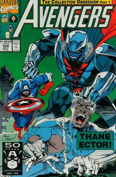 Avengers #334 9.2 (W) NM- 1st App. of Thane Ector Marvel 1991 STOCK IMAGE