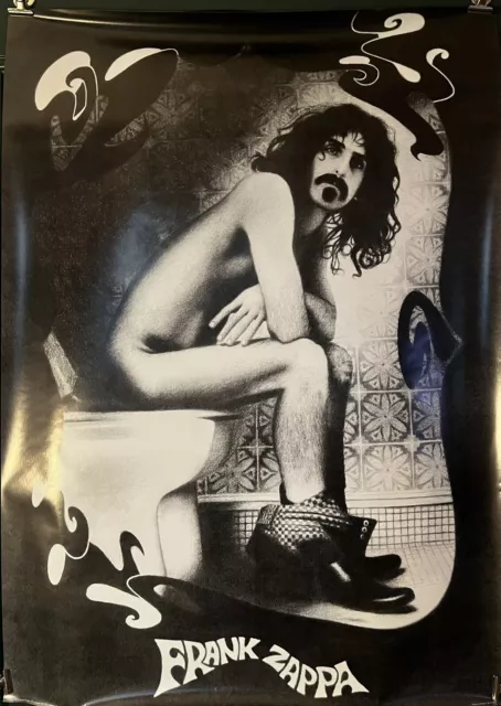 Frank Zappa On The Toilet Zappa Crappa Vintage Poster MADE IN UK