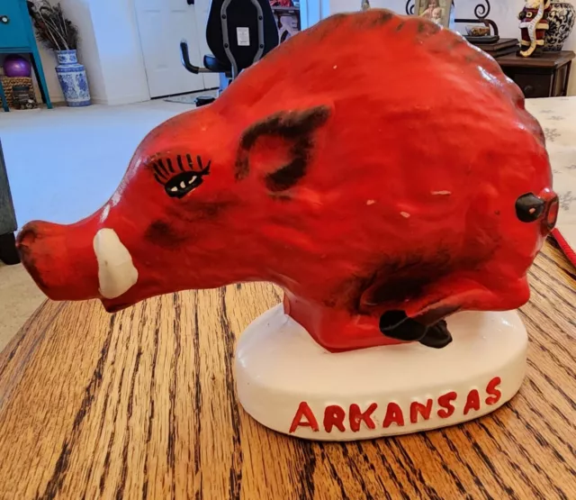 Vintage Arkansas Razorback Hog Piggy Ceramic Bank