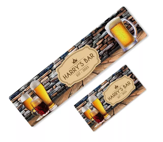 Personalised Bar Runner Any Text Beer Mat Ideal Home Pub Cafe Occasion 2