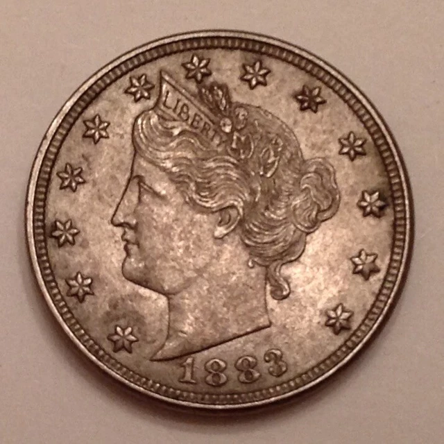 1883 Type 1 US Liberty V Nickel 5 Cents W/O Cents - Free US Shipping