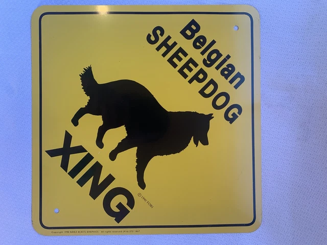 Vintage 1990  Belgian Sheepdog XING Sing Aluminum 12" x 12"