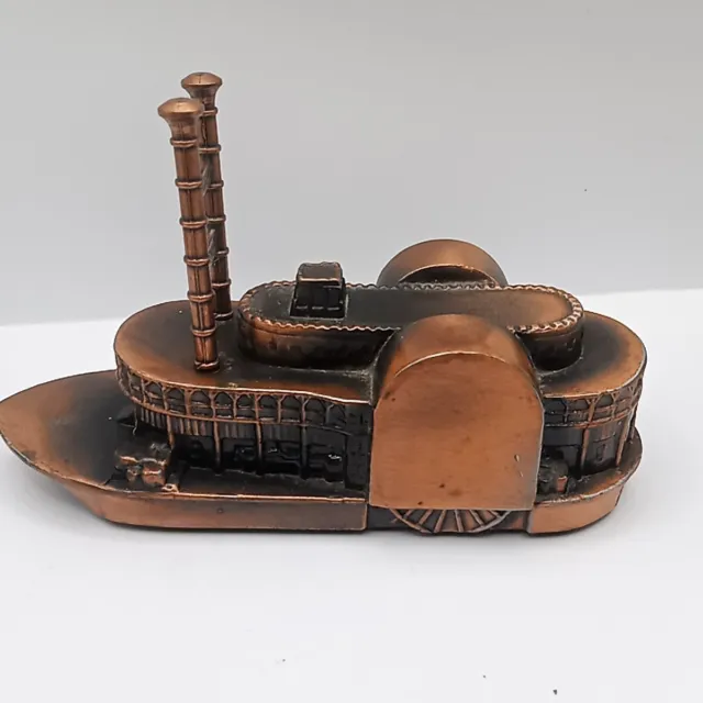 Banthrico Chicago Figural advertising  Paddle Boat /Ship Metal Coin Bank