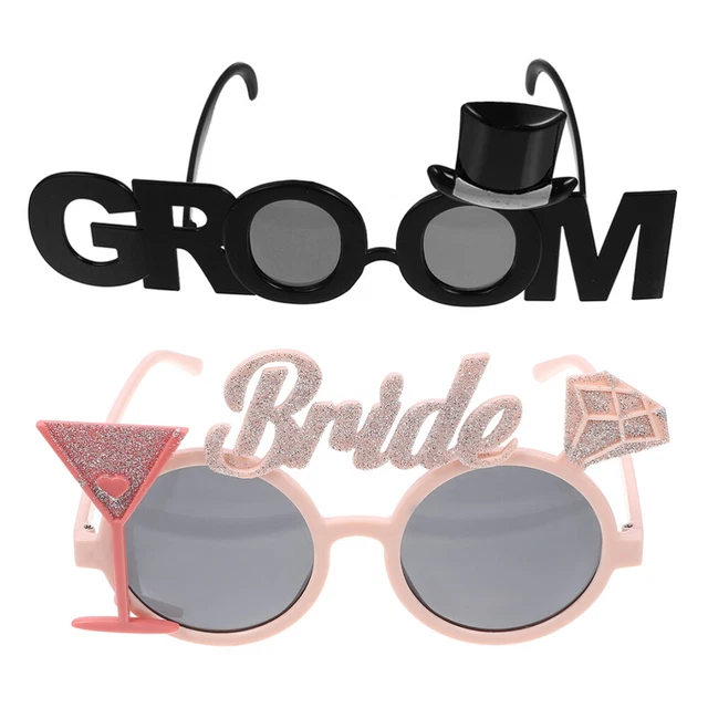 2 un. gafas de ducha de novia gafas de novia accesorios decoración de bodas