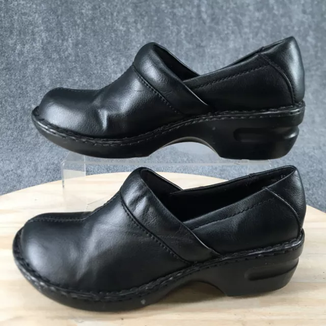 Merona Shoes Womens 11 Clogs Black Faux Leather Slip On Casual Block F00011430 2