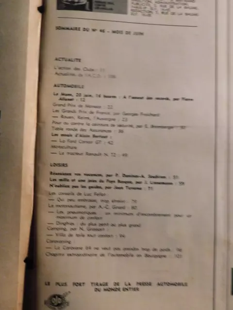 L'Action Automobile N°46 juin 1964 LES ESSARTS 24H Du Mans ESSAI FORD CORSAIR GT 2