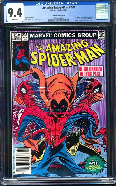 Amazing Spider-Man #238 Cgc 9.4 Newsstand Canadian Price Variant White Pages 🔑