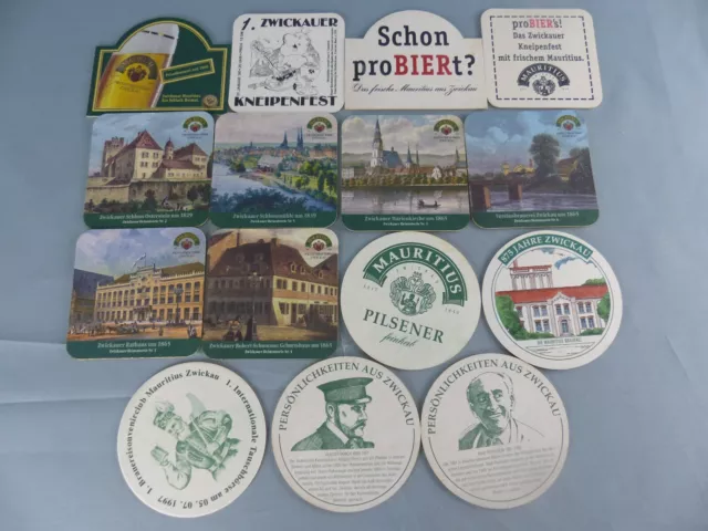 Lot de 15 SOUS BOCK différents MAURITIUS beer mats bierviltje Bierdeckel E3