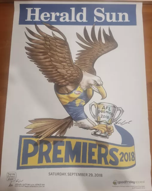 2018 Original Herald Sun West Coast Eagles AFL Premiership Poster