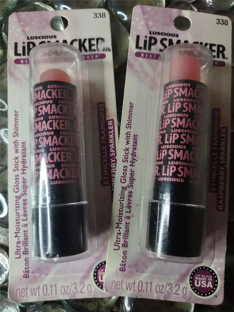 LOT OF 2 LIP SMACKER BALM Luscious Ultra-Moisturizing # 338 RASPBERRY SPARKLER