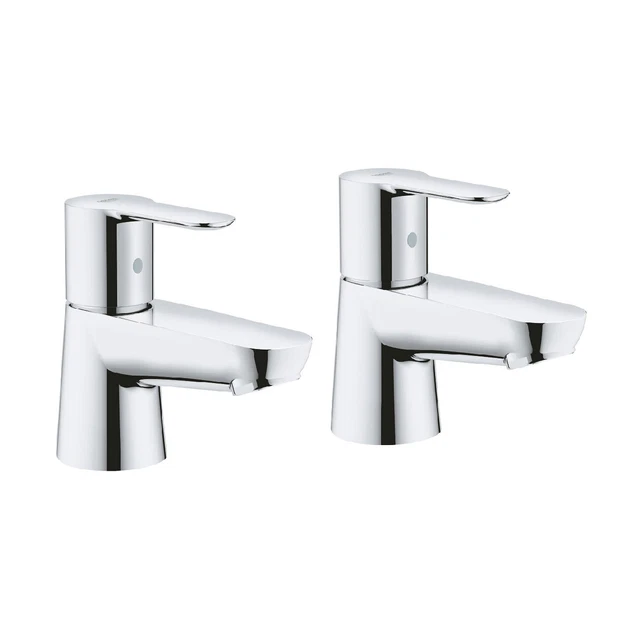 GROHE BAUEDGE PILLAR Mounted Basin Taps Pair - Chrome £102.95 - PicClick UK