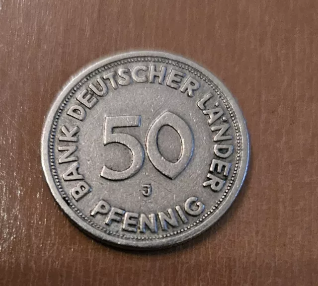 50 Pfennig 1949 J Bank Deutscher Länder ✅️