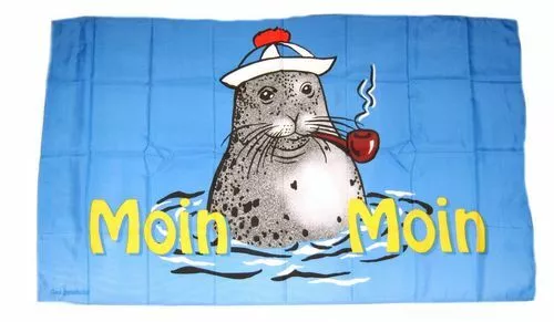 FAHNE / FLAGGE Moin Moin Seehund Pfeife 30 x 45 cm EUR 4,39 - PicClick DE