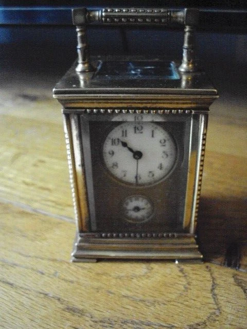 Late 19Th/20Th Century  Miniature Alarm 8 Day Brass Carriage Clock -