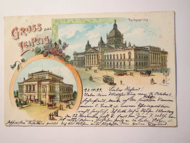 Gruss aus Leipzig - Reichsgericht - Concerthaus - 1899 / AK