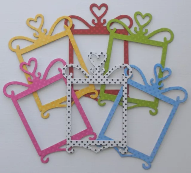 {6} PRiNCESS POLKA DOT FRAMES - Bo Bunny Picture Frames Chipboard Die Cut