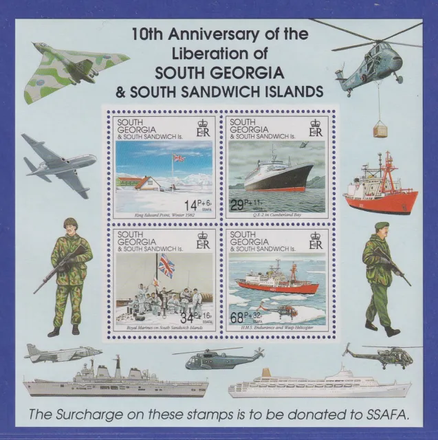 Südgeorgien und Süd-Sandwich-Inseln 1992 Befreiung Mi-Nr. Block 3 postfrisch **