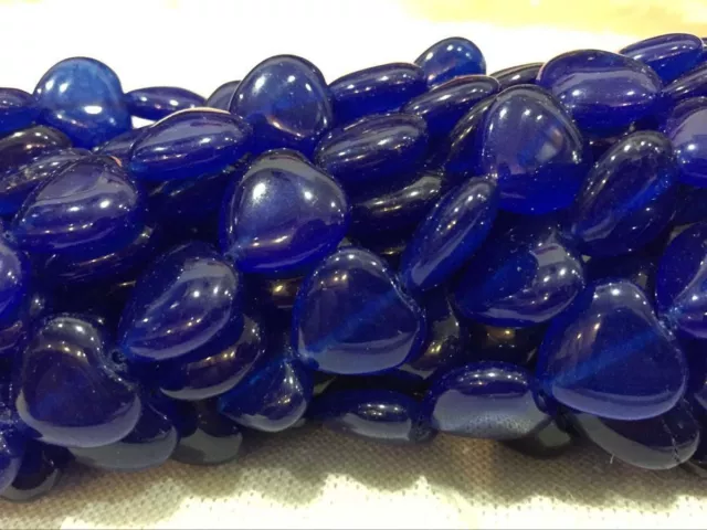 12x12mm Dark Blue Sapphire Gemstone Heart-shaped Loose Beads 15'' PL308