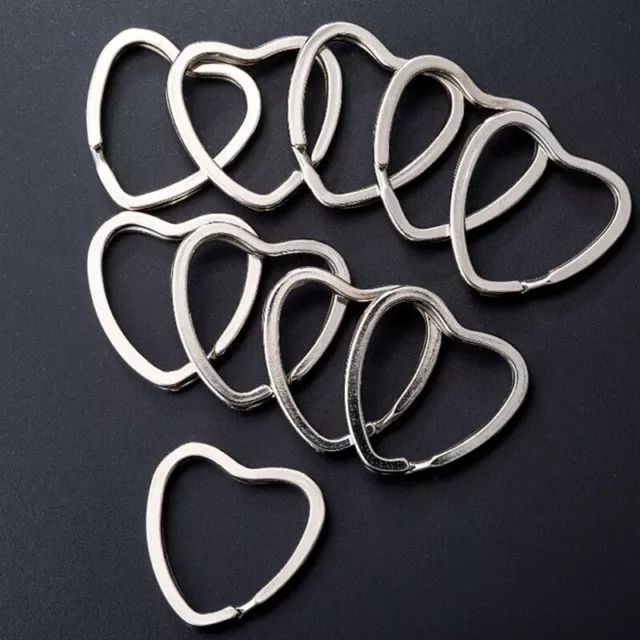 10PCS Heart Metal Key Holder Split Rings Keyring Keychain Hoop Loop DIY B&Z8