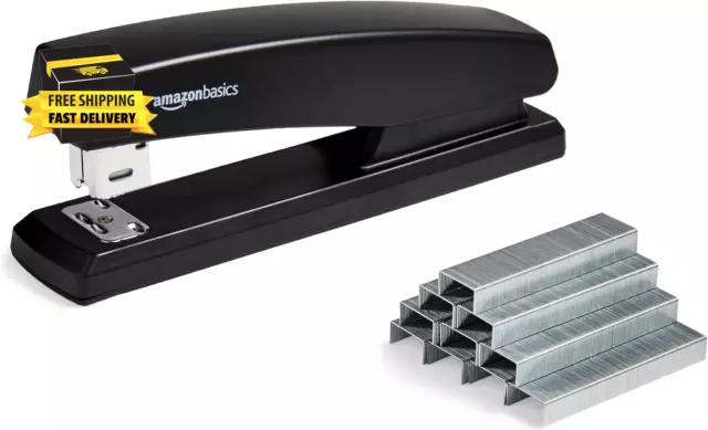 Stapler with 1000 Staples, Office Stapler, 25 Sheet Capacity, Non-Slip, Black ⭐️