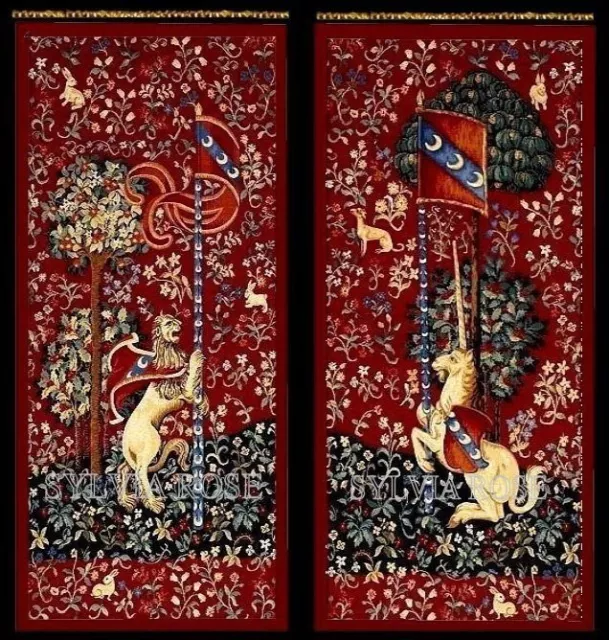 Two Lovely Medieval Tapestry/ Wall Hanging/Panels-Dolls House - Picture No.49