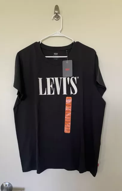 Levi's Short Sleeve T-Shirt w/Logo, 100% Cotton Women’s Size XXL Black - NWT