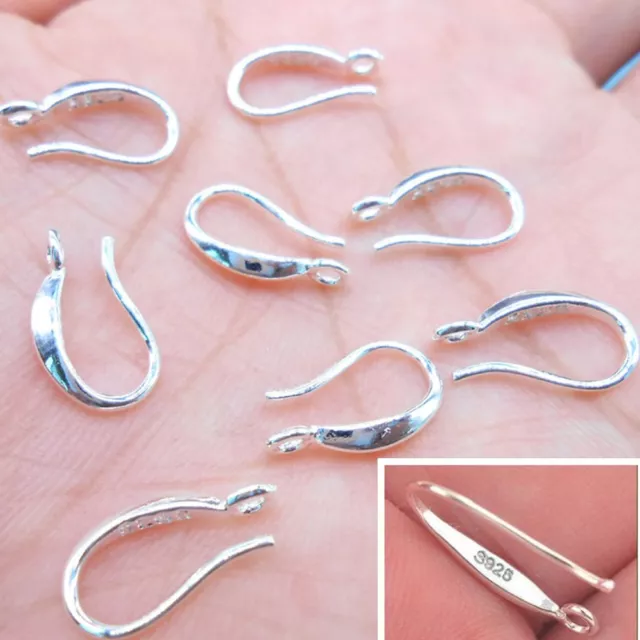 10PCS DIY Making Jewelry 925 Sterling Silver Earring Hook Ear Wires For Crystal