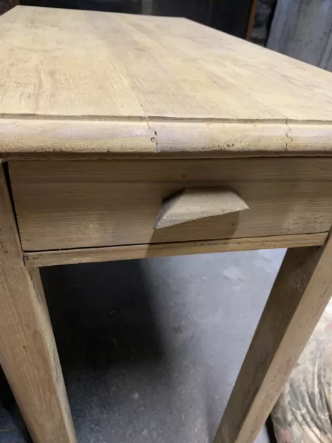 Vintage Pine Drop Leaf Table With Draw Needs A Little Work before & after