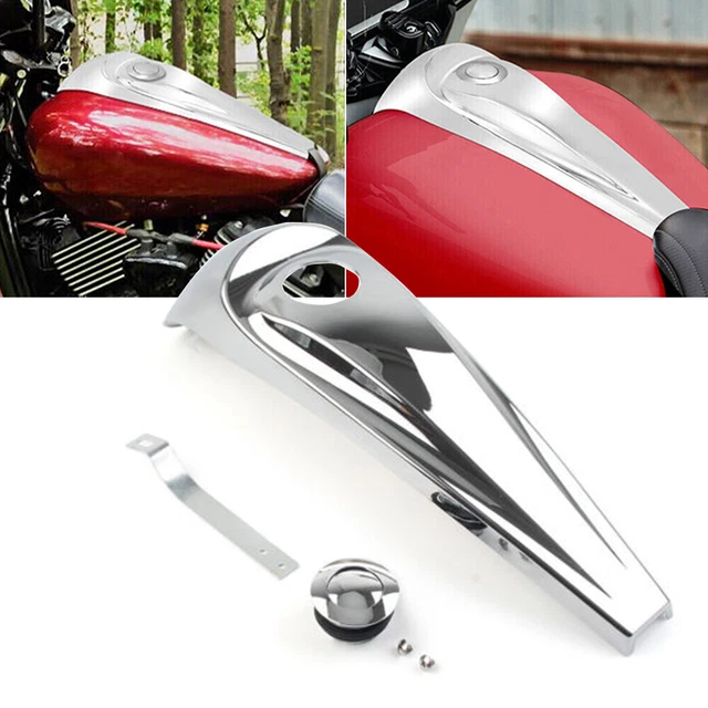Chrome Dash Fuel Console+Gas Tank Cap Cover For Harley Touring Street Glide FLHX