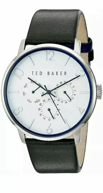 Ted Baker London TE50623003 "James" Black Leather Strap Men's Watch NEW $155