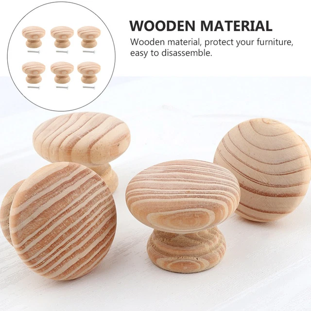 12 Pcs Wood Drawer Pulls Round Glass Drawer Knobs Drawer Handle Cupboard Pulls 8