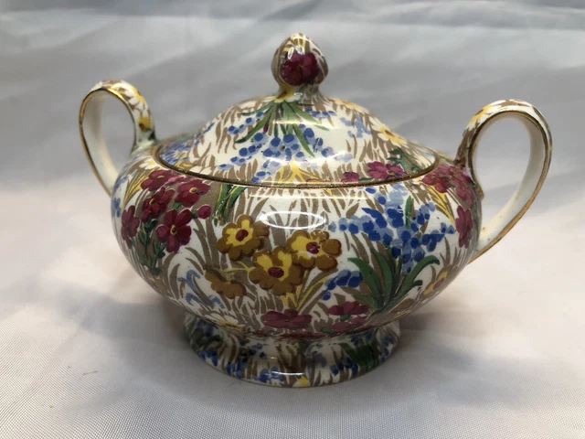 Vintage Royal Winton Grimwades Marguerite Chintz Sugar Bowl