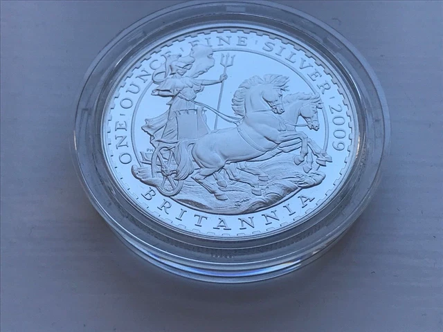 2009 British Royal Mint Britannia Silver Proof 1oz 2 Pound Coin