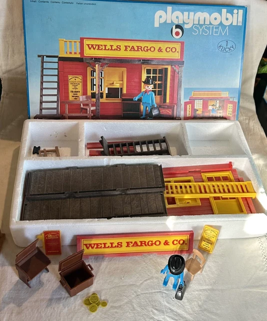 PLAYMOBIL 3431 BÂTIMENT western Wells Fargo 1974 en boîte vintage EUR