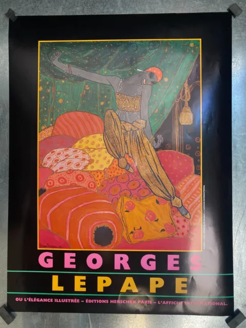 Vintage Original Georges Lepape French Galerie Poster, circa 1980