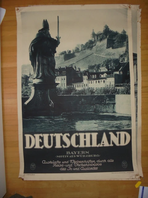 26858 RDV Plakat Würzburg Deutschland Bayern Gundermann Reichsbahn 26858 RDV Plakat Würzburg Deutschland Bayern Gundermann Reichsbahn