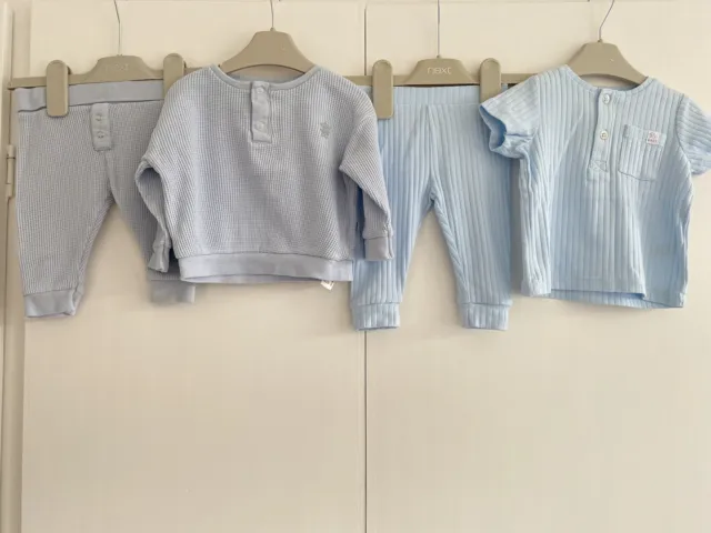 Baby Boys 0-3 Months River Island Basic Outfit Bundle Blue Leggings Tops