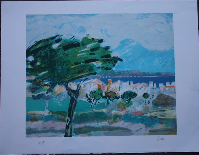 LITHOGRAPHIE YVES BRAYER  village provençal GORDES LITHOGRAPHIE - Art Moderne