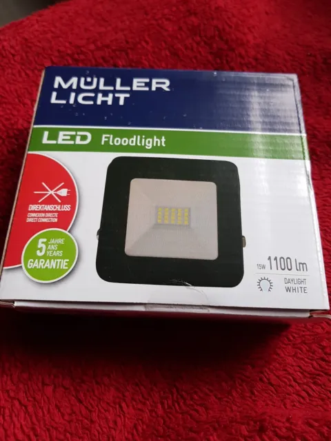 Müller-Licht LED Fluter Strahler John Schwarz IP65 15W 1100lm Tageslicht 6500K