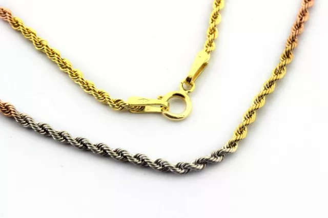 collana CORDA in oro 18kt. a 3 colori oro bianco rosa giallo cm.45 gr.1,70